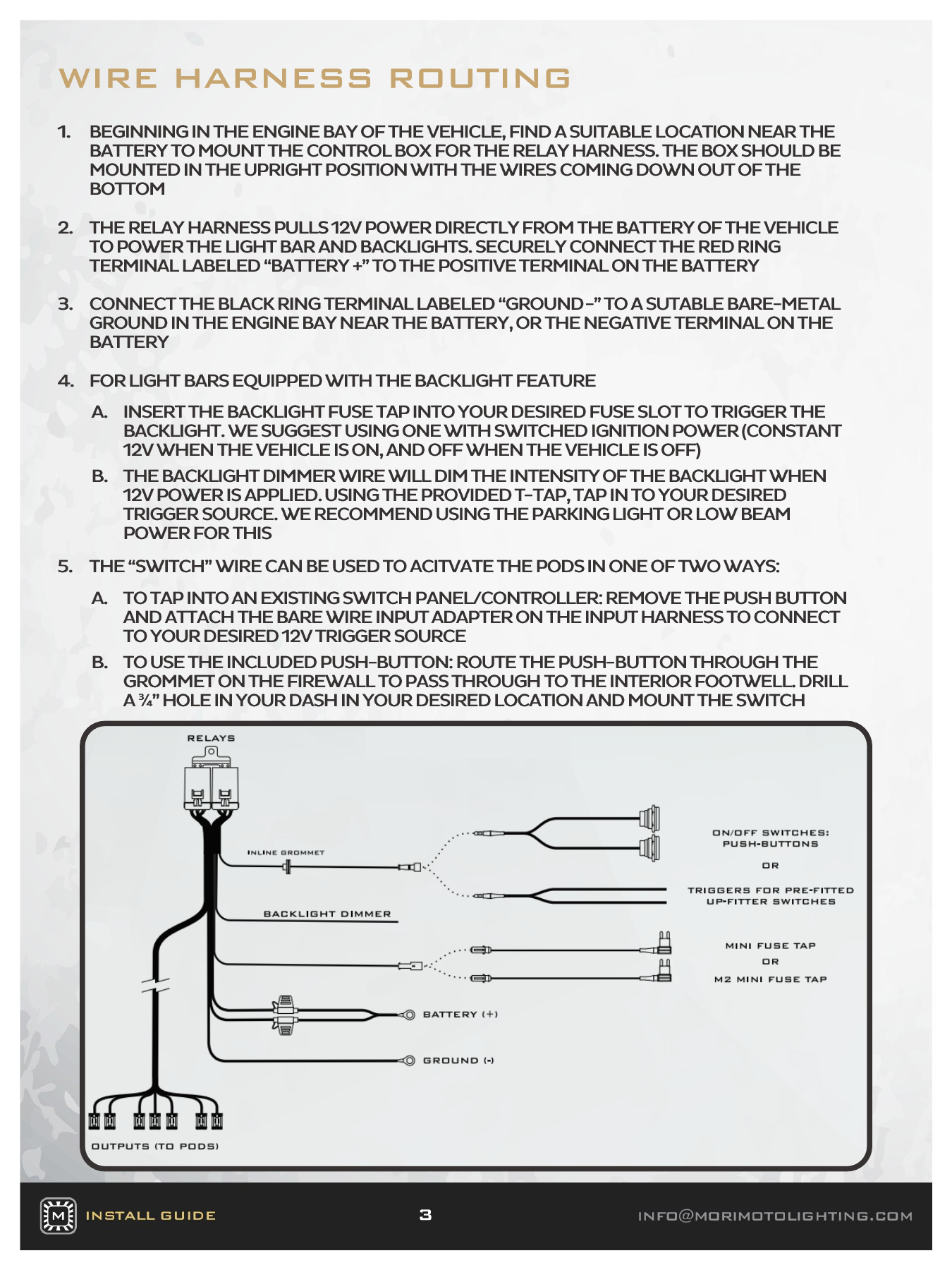 Jeep Jl Morimoto Roof Light-Bar Installation Guide 2 BAF081 vehicle installation — manufacturer page 3. Open the image at full size to read every label.