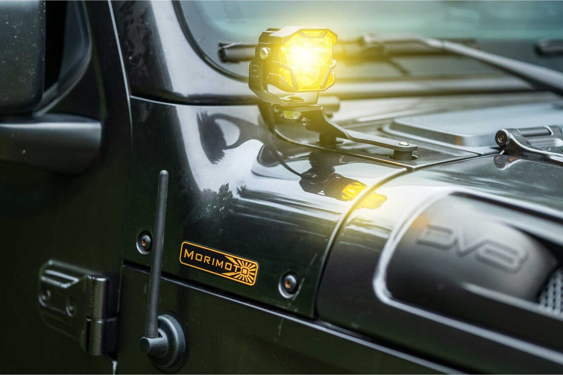 Morimoto Baf036 Ditch-Light Brackets For 2018–2026 Jeep Wrangler Jl 3 Bracket-only hardware; lamps and wiring are not included.