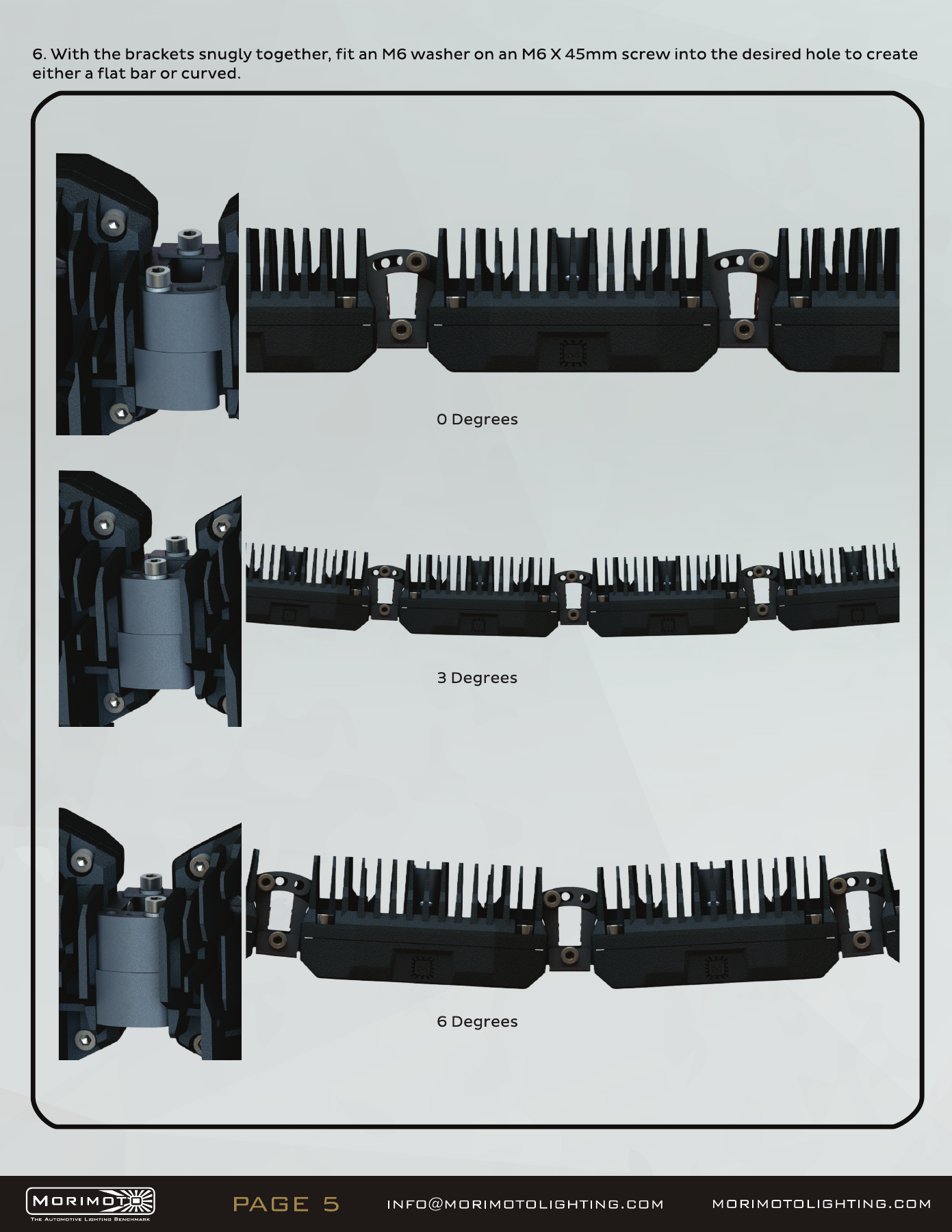 Jeep Jl Morimoto Roof Light-Bar Installation Guide 30 BigBanger bar assembly — manufacturer page 5. Open the image at full size to read every label.