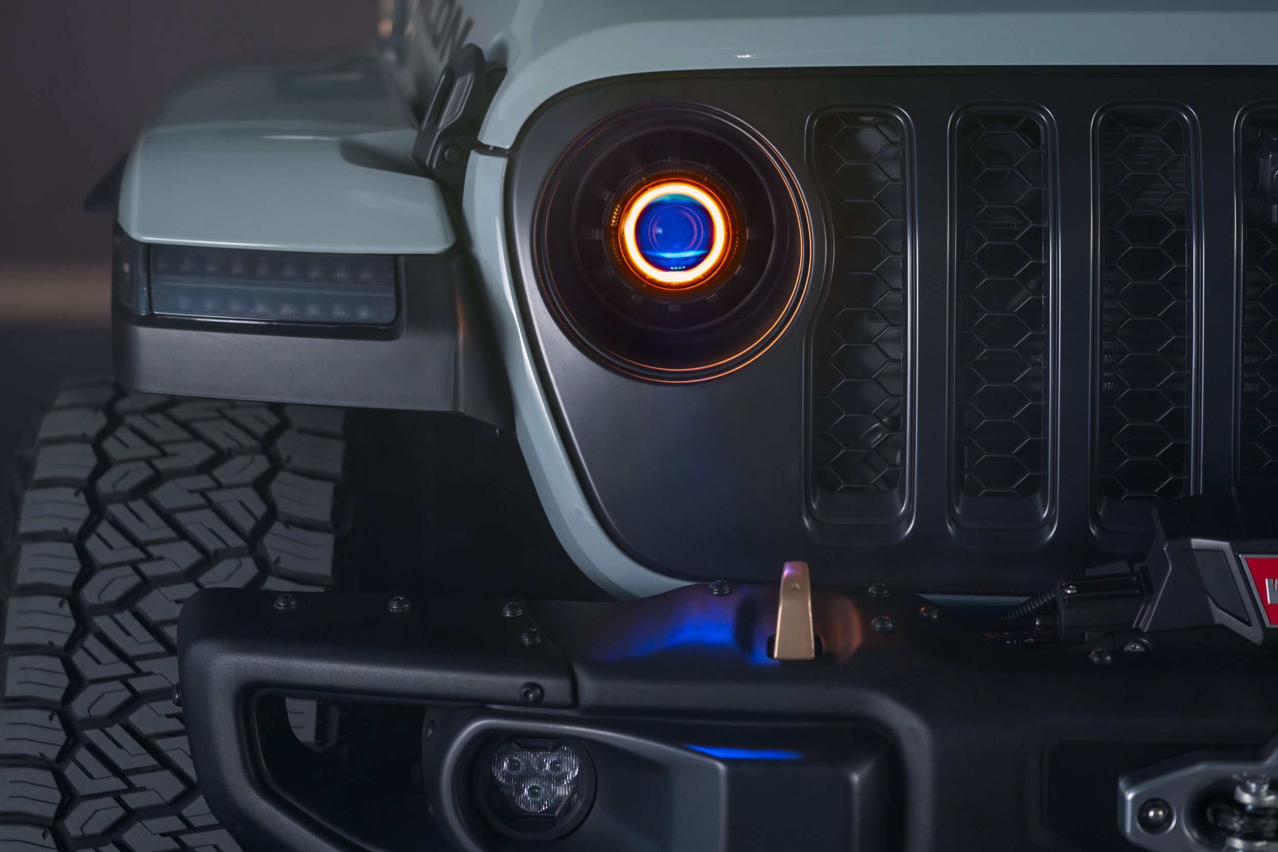 Morimoto 4Banger Ncs Wide Fog-Light Kit For 2018–2026 Jeep Wrangler Jl 12 Representative assembled kit. Select the listed output level, colour and optic; other vehicle lighting in installation photos is not included.