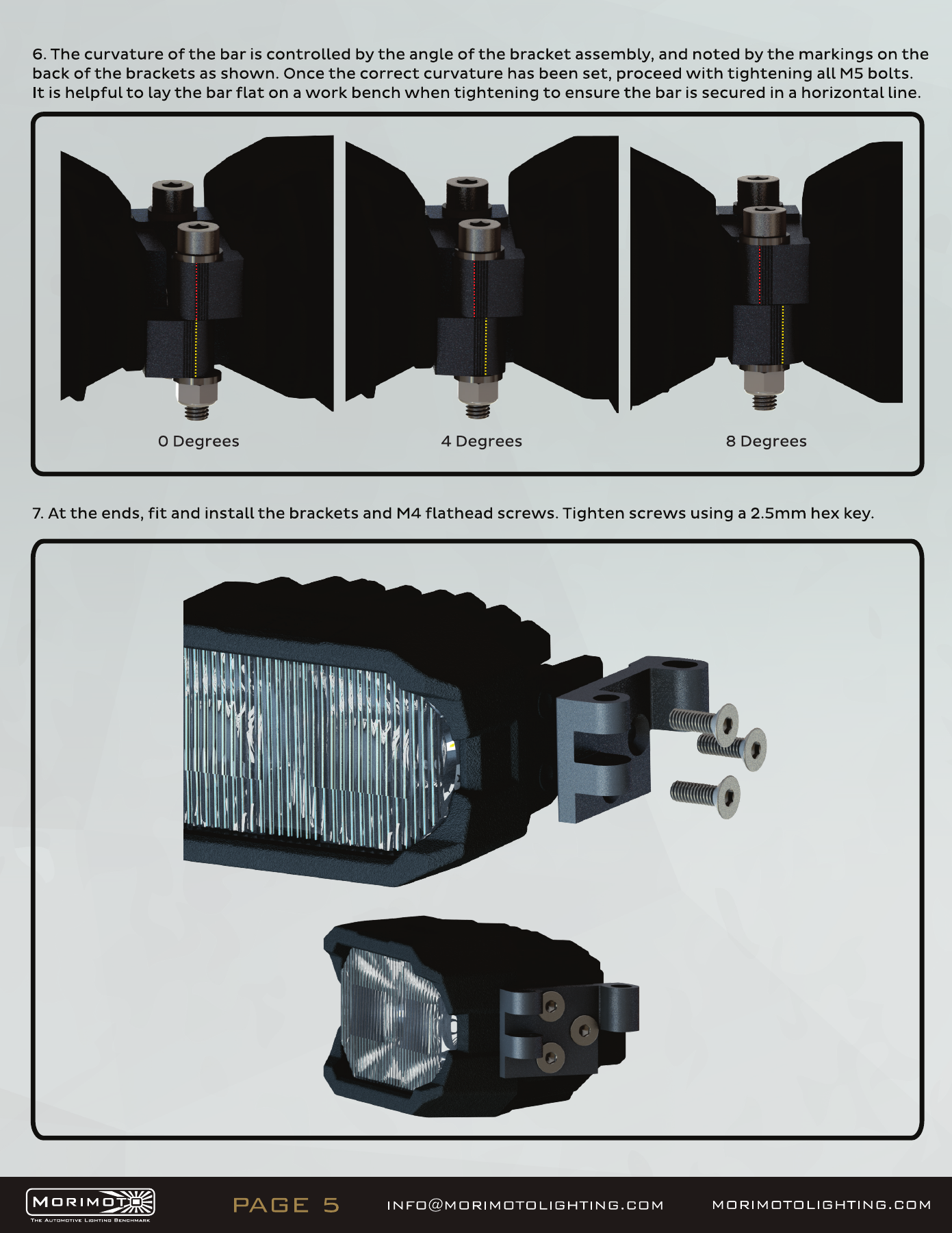 Jeep Jl Morimoto Roof Light-Bar Installation Guide 13 2Banger bar assembly — manufacturer page 5. Open the image at full size to read every label.