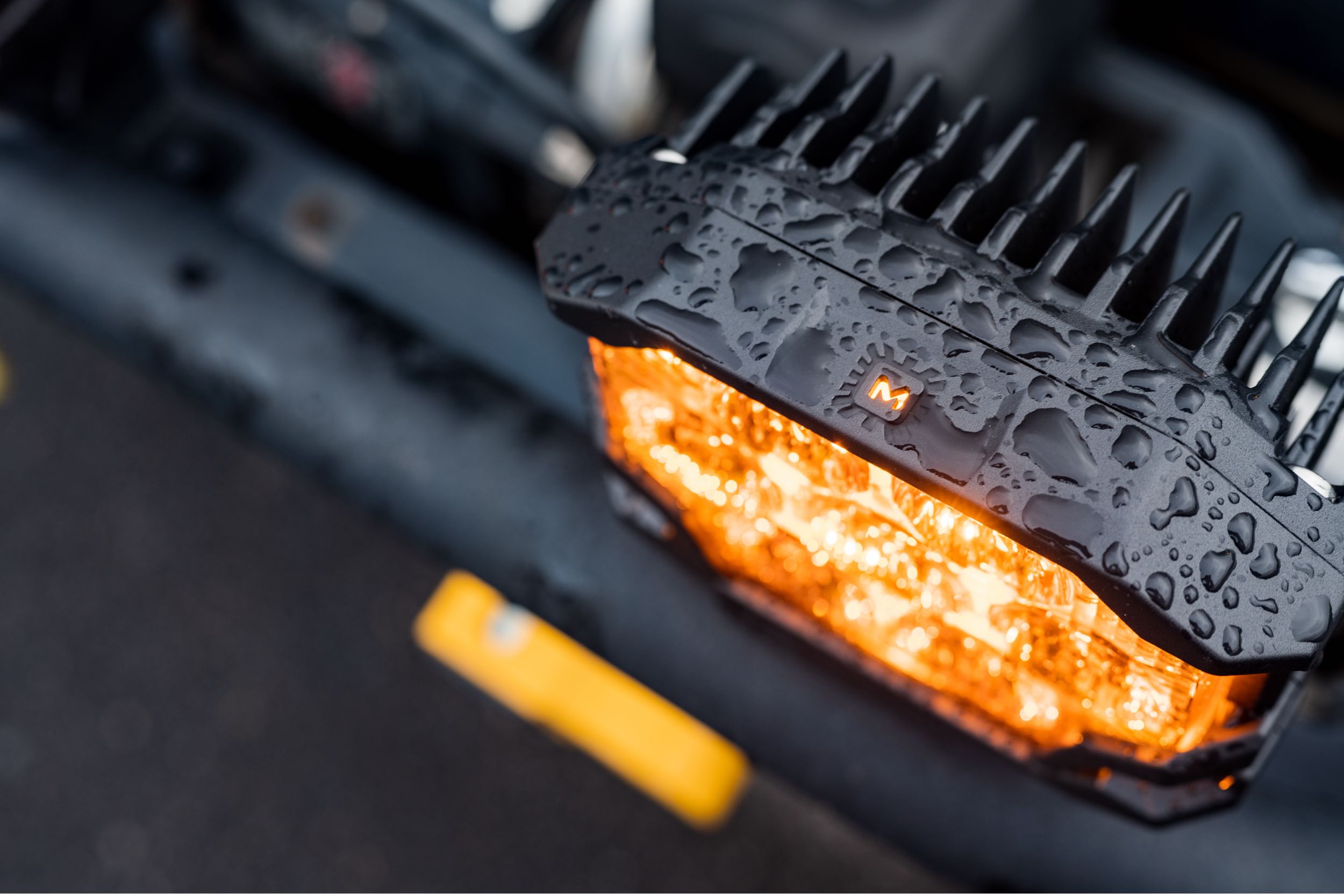 Morimoto Bigbanger Ditch-Light Kit For 2007–2018 Jeep Wrangler Jk 5 Representative assembled kit. Select the listed output level, colour and optic; other vehicle lighting in installation photos is not included.