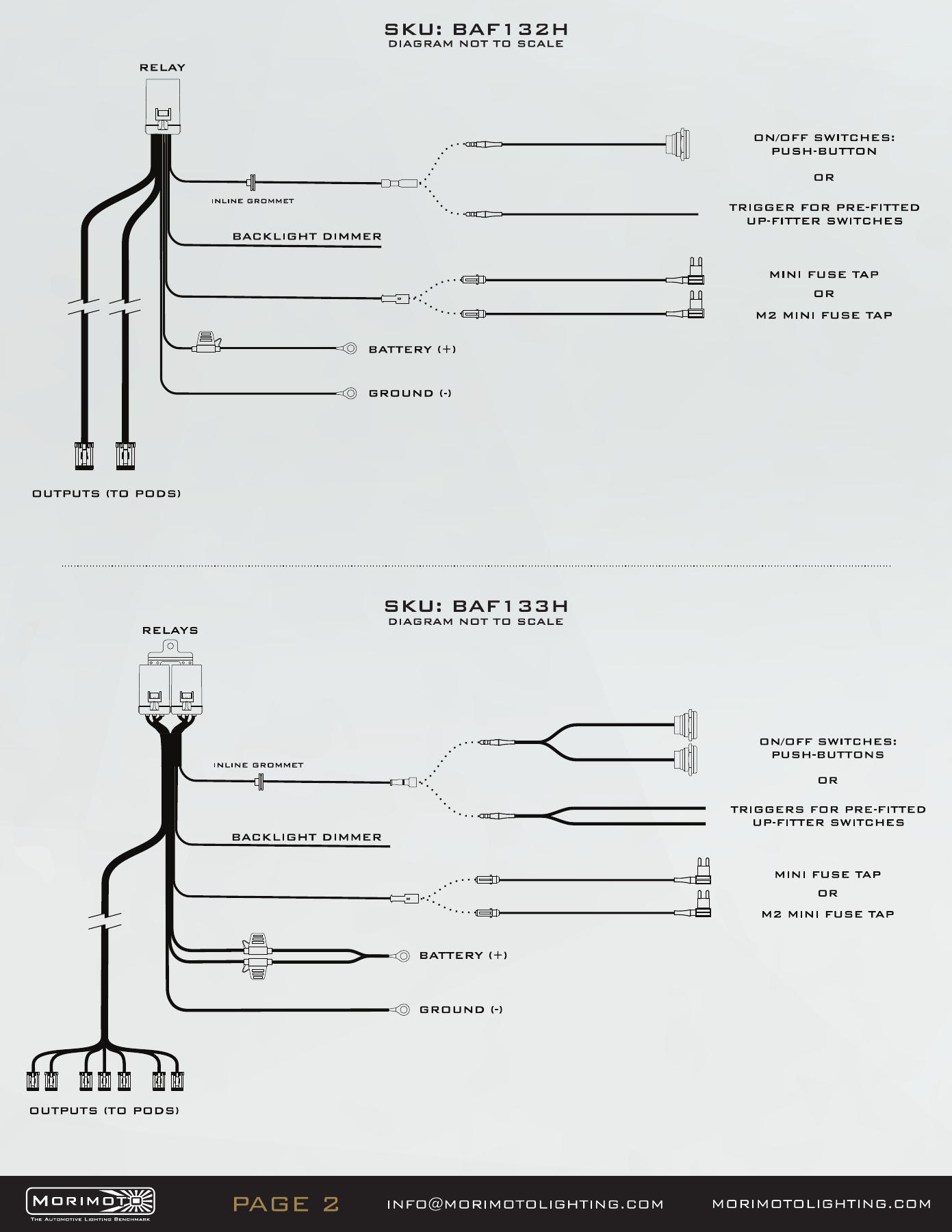 Jeep Jl Morimoto Ditch-Light Installation Guide 9 BigBanger harness instructions — manufacturer page 2. Open the image at full size to read every label.